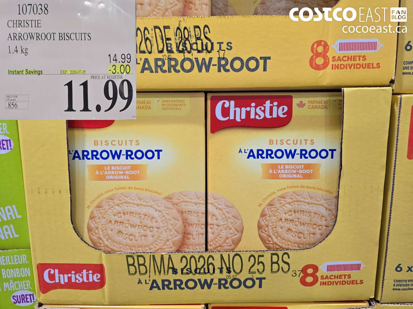 107038 CHRISTIE ARROWROOT BISCUITS 1.4 KG ($3.00 INSTANT SAVINGS EXPIRES ON 2026-07-05) $11.99