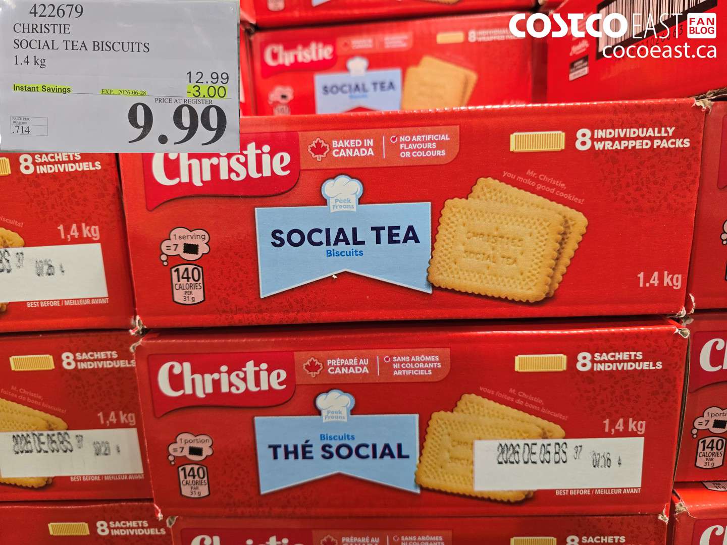 422679 CHRISTIE SOCIAL TEA BISCUITS 1.4 KG ($3.00 INSTANT SAVINGS EXPIRES ON 2026-06-28) $9.99