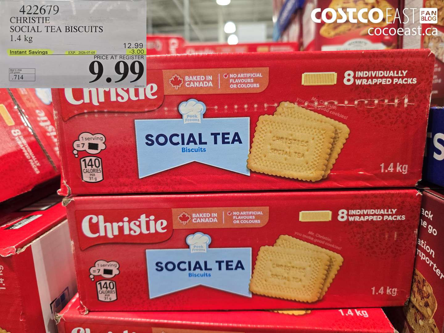 422679 CHRISTIE SOCIAL TEA BISCUITS 1.4 KG ($3.00 INSTANT SAVINGS EXPIRES ON 2026-07-05) $9.99