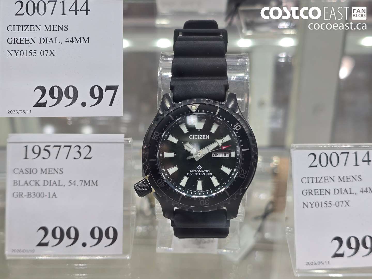 2007144 CITIZEN MENS GREEN DIAL, 44MM $299.97