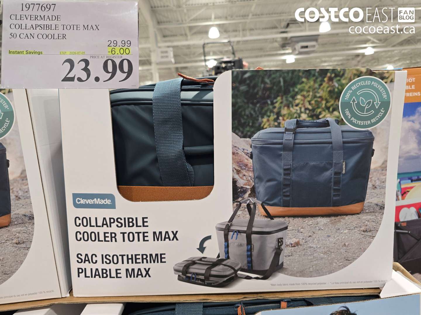 1977697 CLEVERMADE COLLAPSIBLE TOTE MAX 50 CAN COOLER ($6.00 INSTANT SAVINGS EXPIRES ON 2026-07-05) $23.99