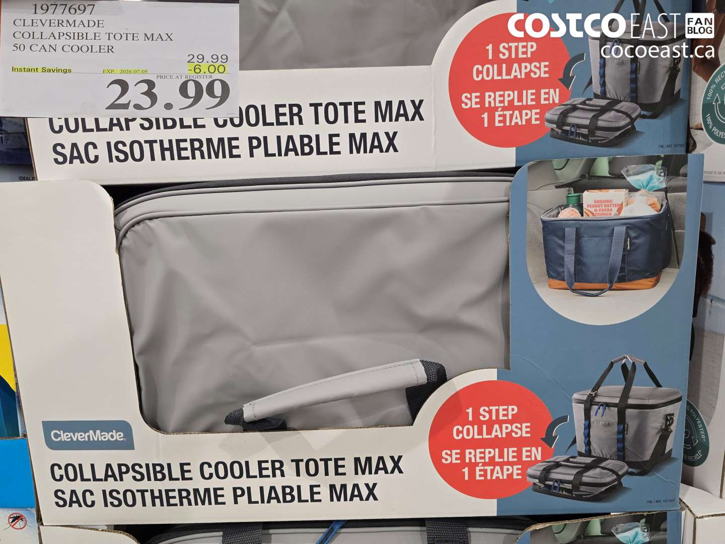 1977697 CLEVERMADE COLLAPSIBLE TOTE MAX 50 CAN COOLER ($6.00 INSTANT SAVINGS EXPIRES ON 2026-07-05) $23.99