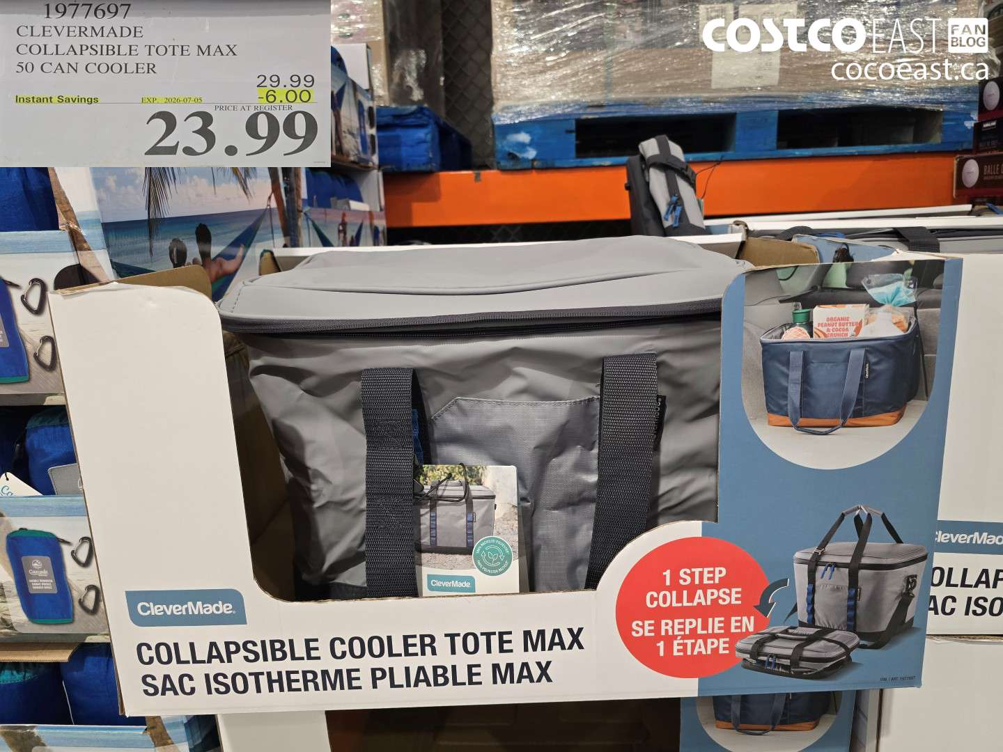 1977697 CLEVERMADE COLLAPSIBLE TOTE MAX 50 CAN COOLER ($6.00 INSTANT SAVINGS EXPIRES ON 2026-07-05) $23.99