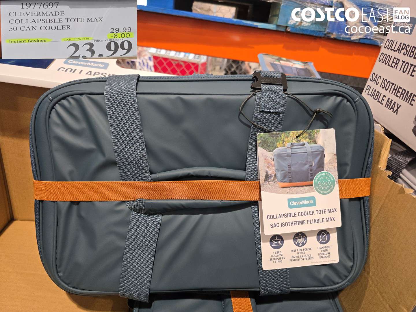 1977697 CLEVERMADE COLLAPSIBLE TOTE MAX 50 CAN COOLER ($6.00 INSTANT SAVINGS EXPIRES ON 2026-07-05) $23.99