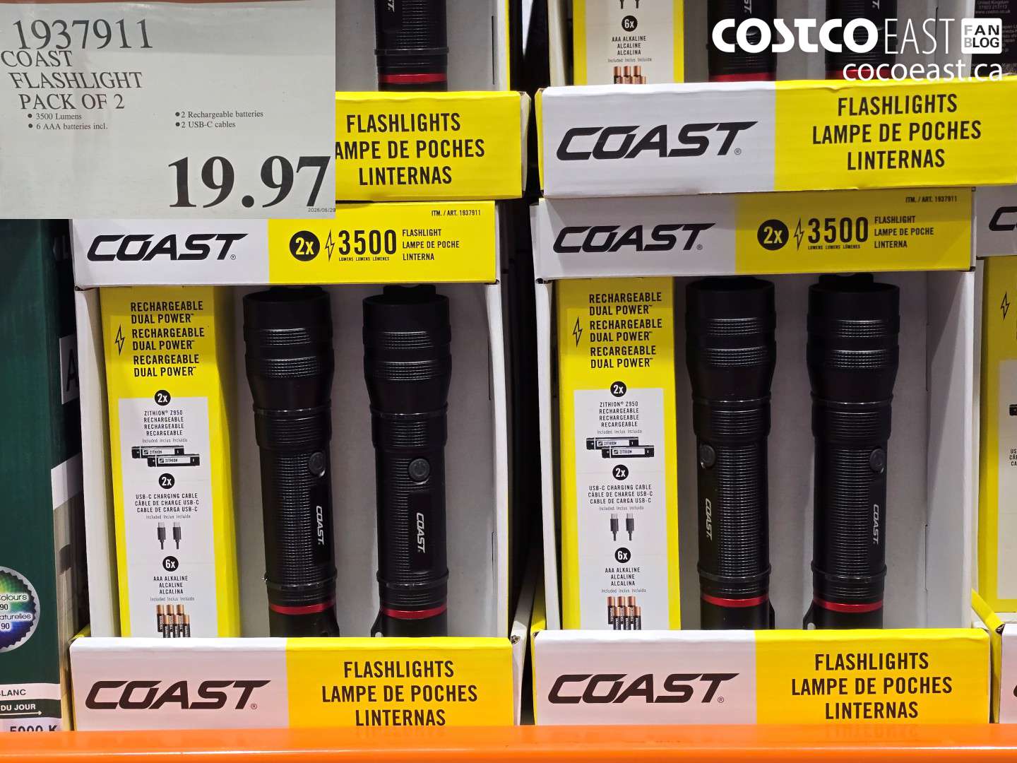 1937911 COAST FLASHLIGHT PACK OF 2 $19.97