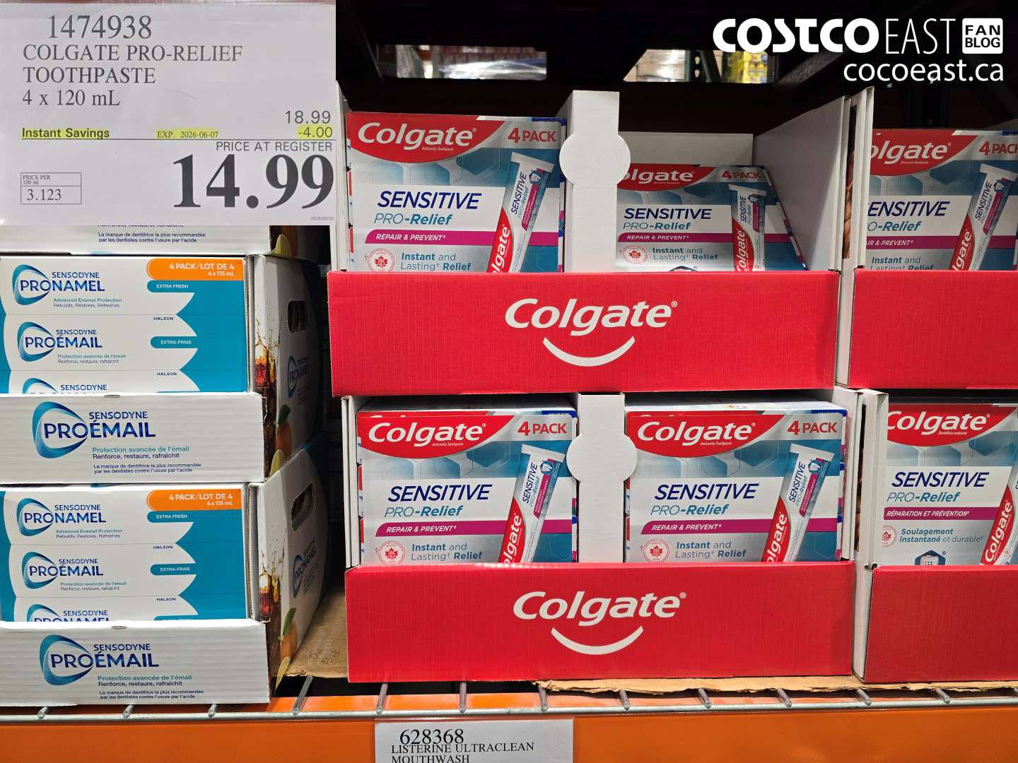 1474938 COLGATE PRO-RELIEF TOOTHPASTE 4 X 120 ML ($4.00 INSTANT SAVINGS EXPIRES ON 2026-06-07) $14.99