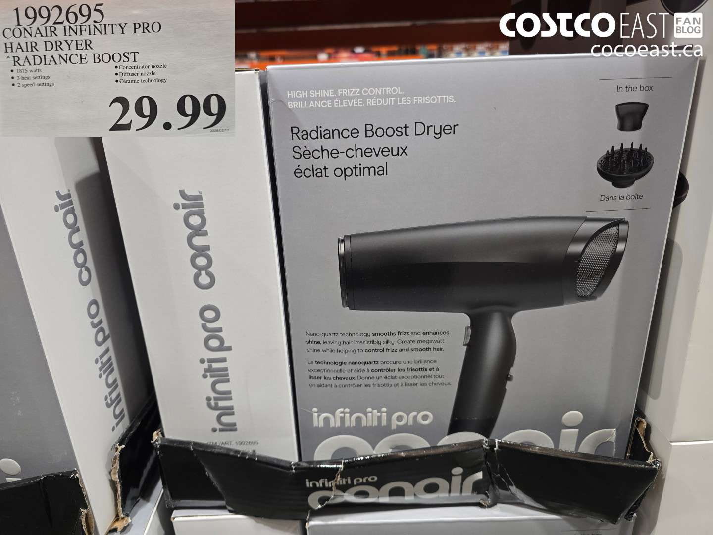 1992695 CONAIR INFINITY PRO HAIR DRYER RADIANCE BOOST $29.99