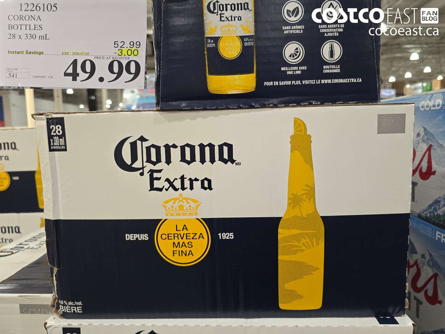 1226105 CORONA BOTTLES 28 X 330 ML ($3.00 INSTANT SAVINGS EXPIRES ON 2026-07-05) $49.99