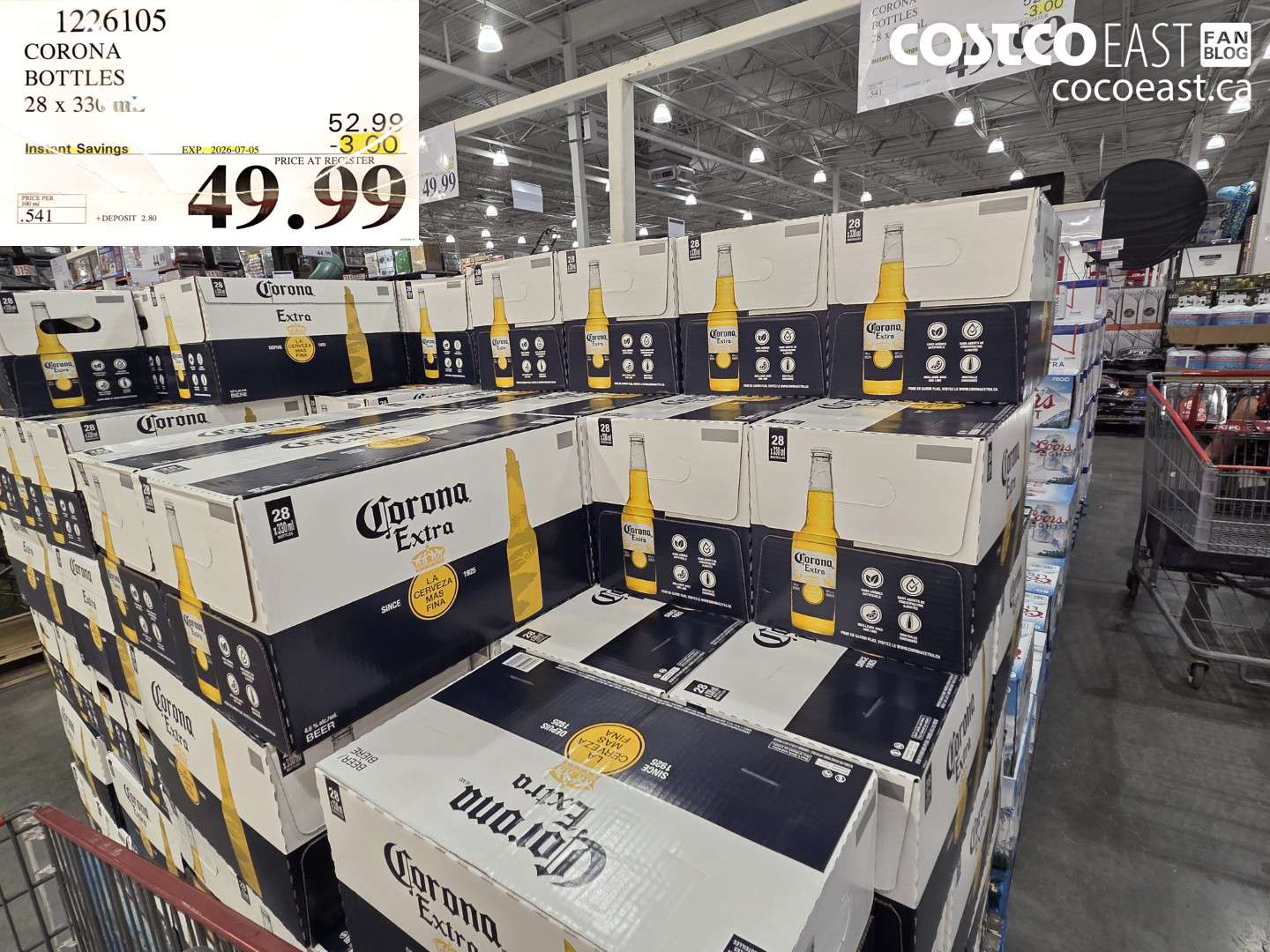 1226105 CORONA BOTTLES 28 X 330 ML ($3.00 INSTANT SAVINGS EXPIRES ON 2026-07-05) $49.99