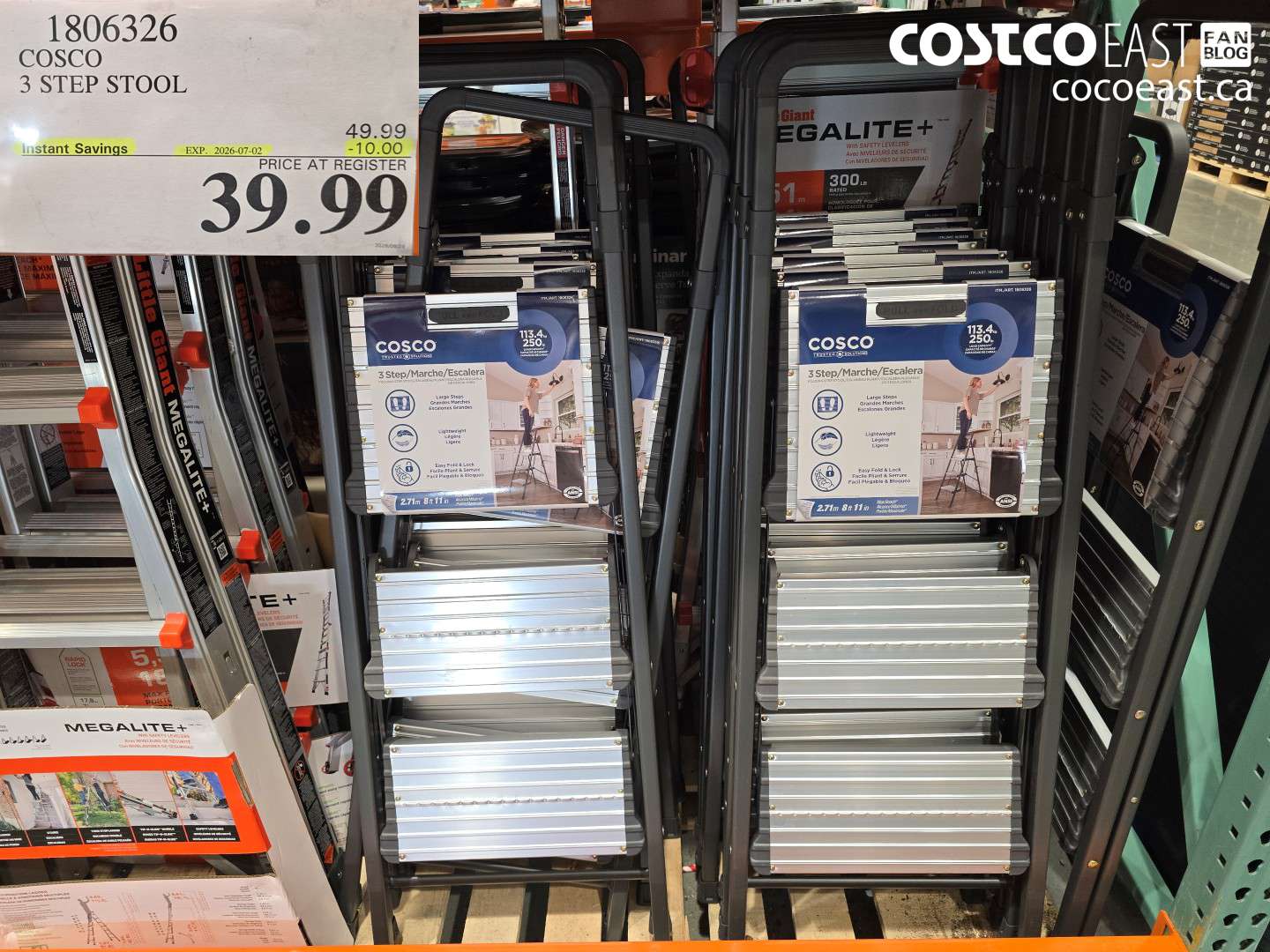 1806326 COSCO 3 STEP STOOL ($10.00 INSTANT SAVINGS EXPIRES ON 2026-07-02) $39.99