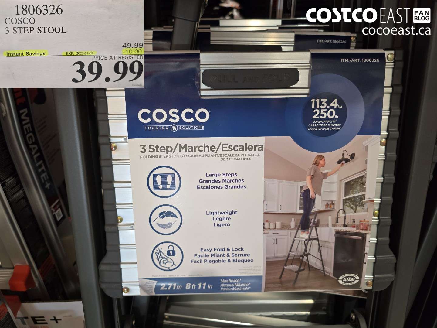 1806326 COSCO 3 STEP STOOL ($10.00 INSTANT SAVINGS EXPIRES ON 2026-07-02) $39.99
