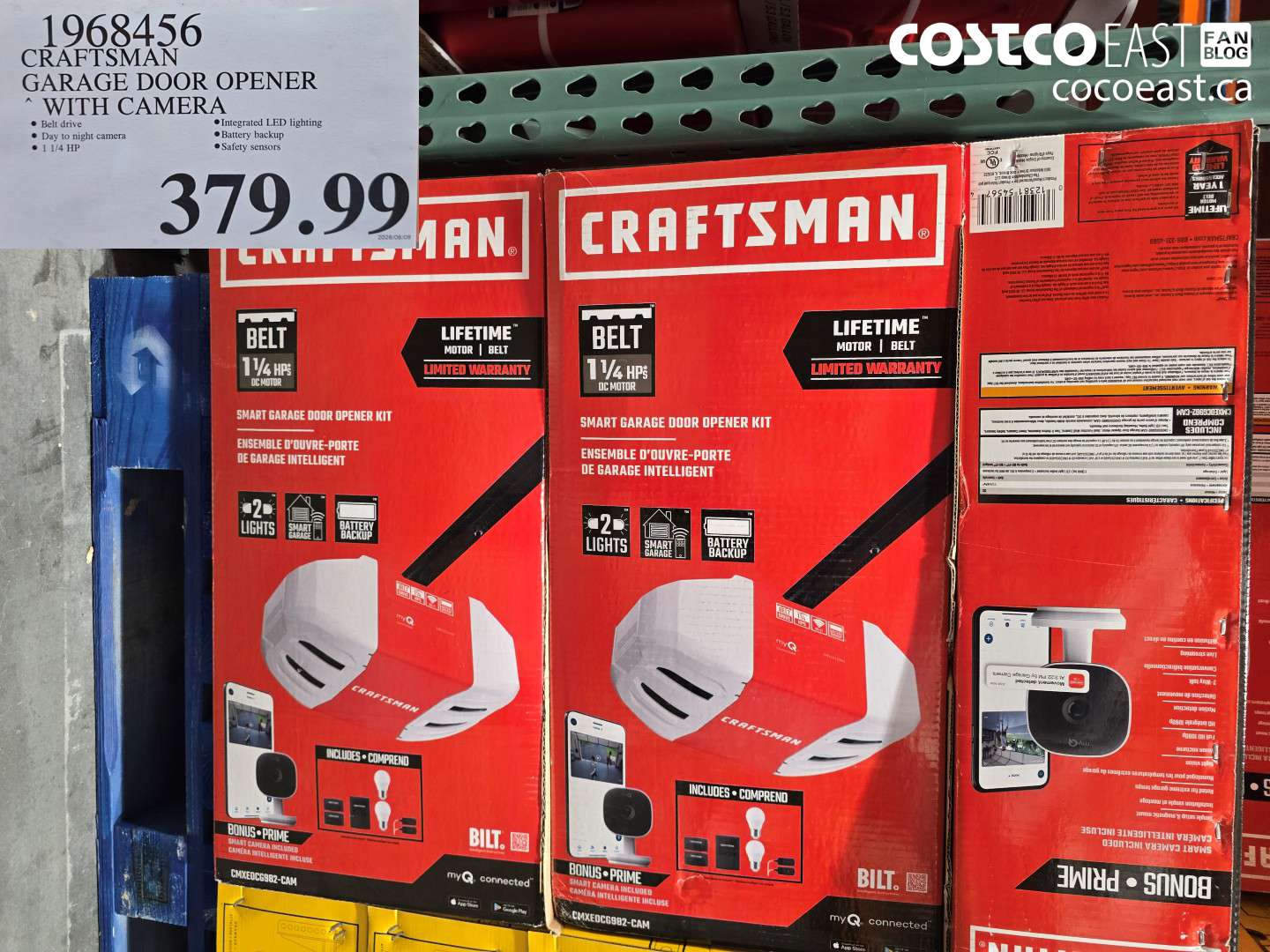 1968456 CRAFTSMAN GARAGE DOOR OPENER WITH CAMERA $379.99