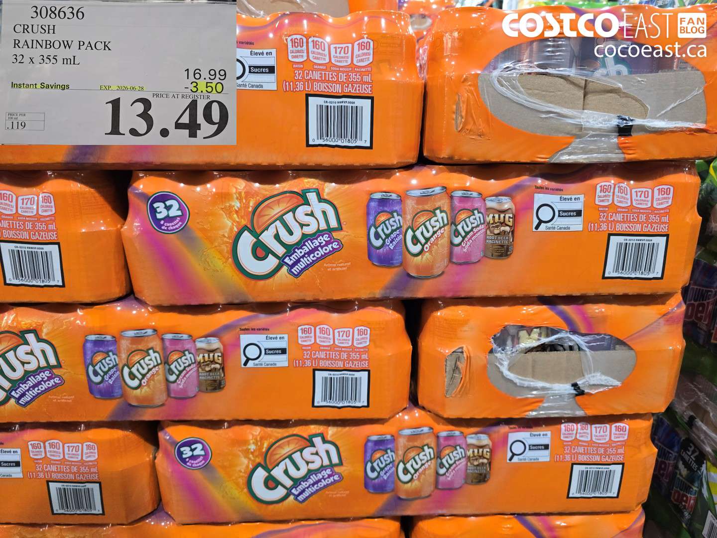 308636 CRUSH RAINBOW PACK 32 X 355 ML ($3.50 INSTANT SAVINGS EXPIRES ON 2026-06-28) $13.49