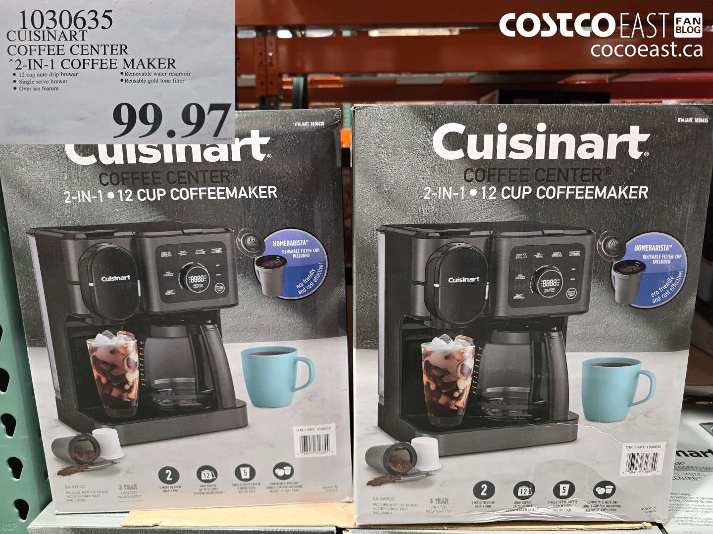 1030635 CUISINART COFFEE CENTER 2-IN-1 COFFEE MAKER $99.97