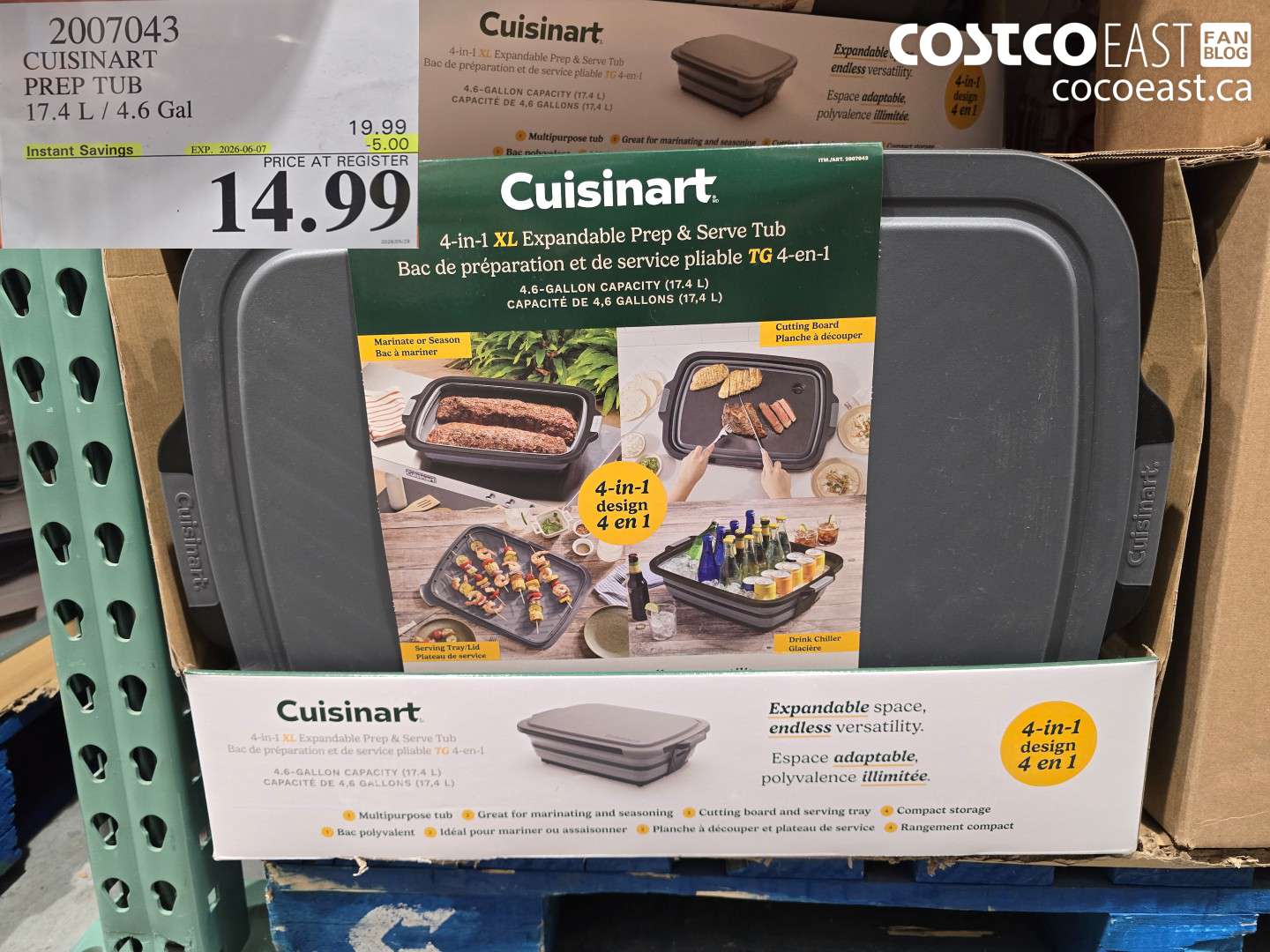 2007043 CUISINART PREP TUB 17.4 L / 4.6 GAL ($5.00 INSTANT SAVINGS EXPIRES ON 2026-06-07) $14.99