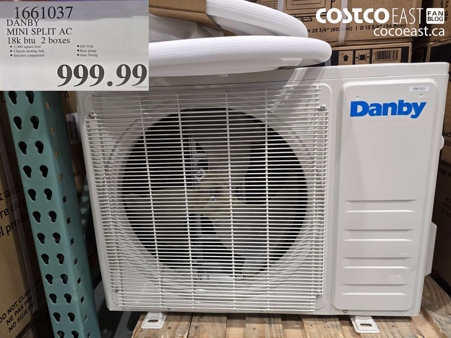 1661037 DANBY MINI SPLIT AC 18K BTU 2 BOXES $999.99