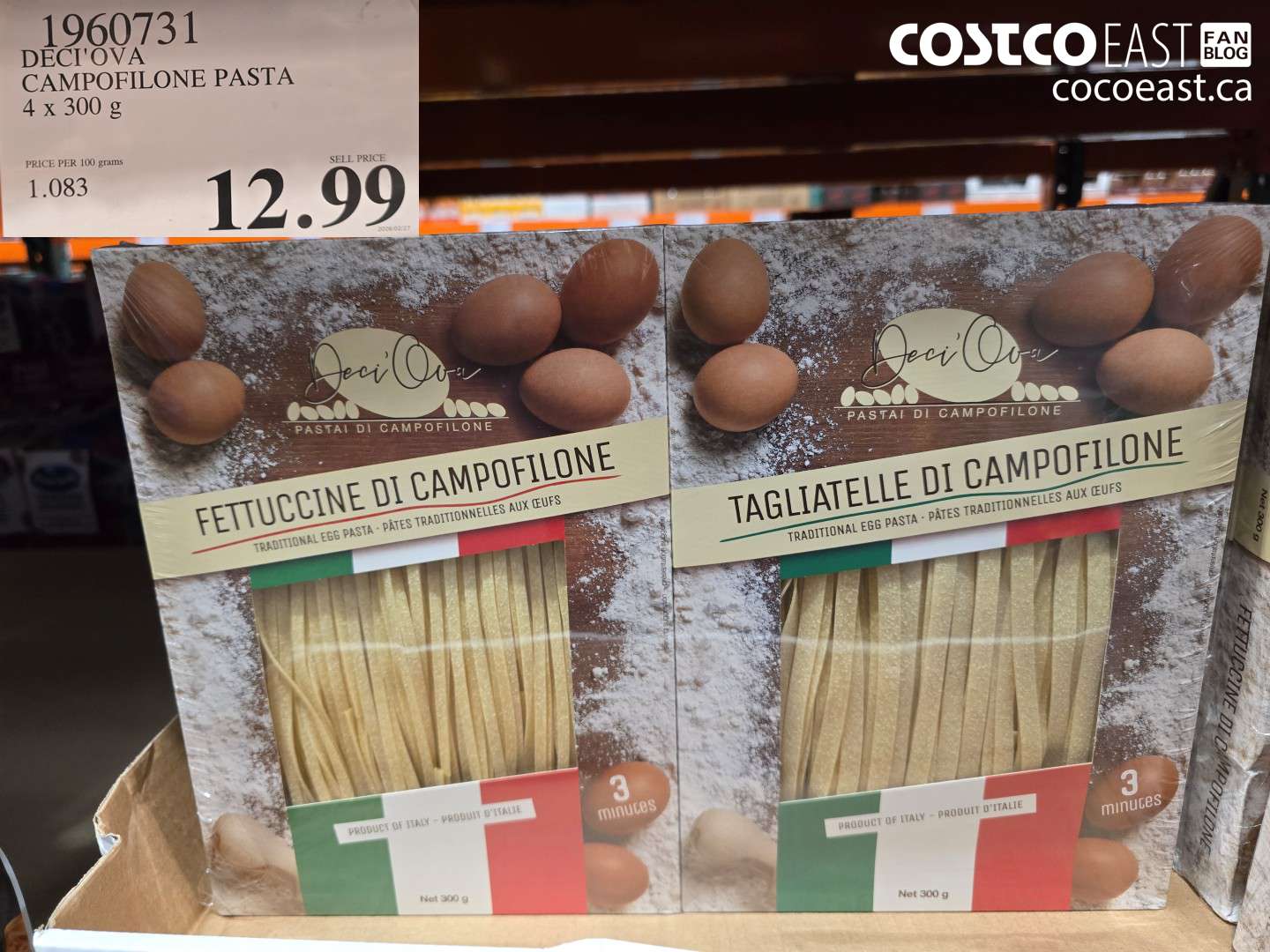 1960731 DECI'OVA CAMPOFILONE PASTA 4 X 300 G $12.99