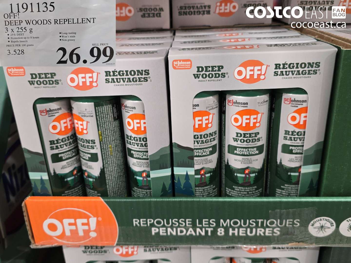 1191135 DEEP WOODS REPELLENT 3 X 255 G $26.99