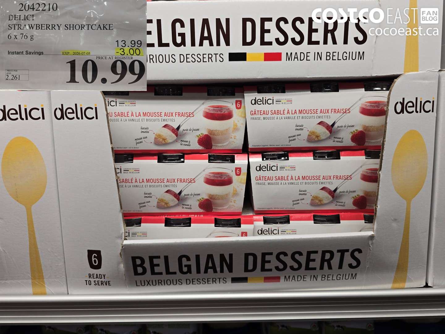 2042210 DELICI STRAWBERRY SHORTCAKE 6 X 76 G ($3.00 INSTANT SAVINGS EXPIRES ON 2026-07-05) $10.99