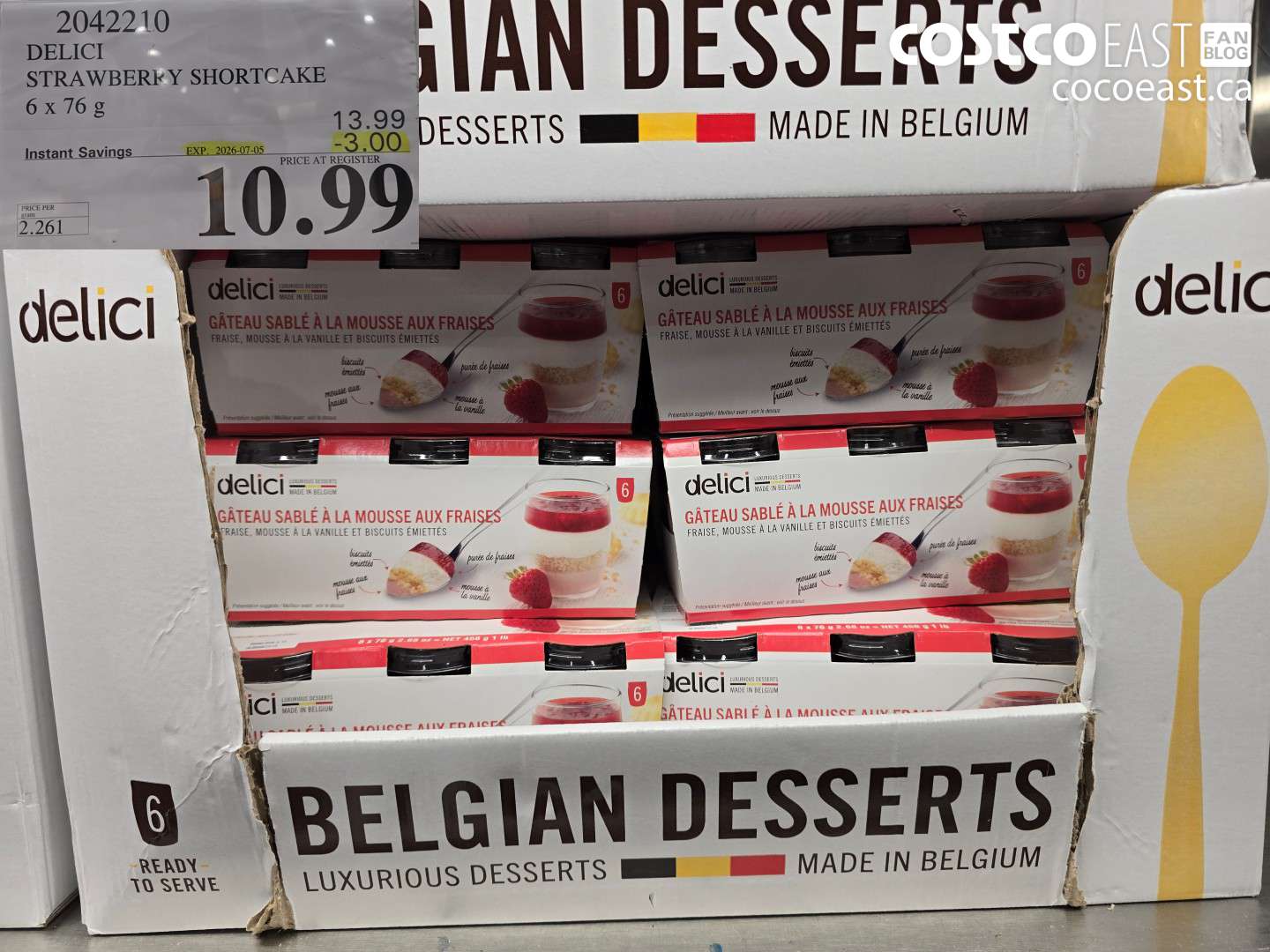 2042210 DELICI STRAWBERRY SHORTCAKE 6 X 76 G ($3.00 INSTANT SAVINGS EXPIRES ON 2026-07-05) $10.99