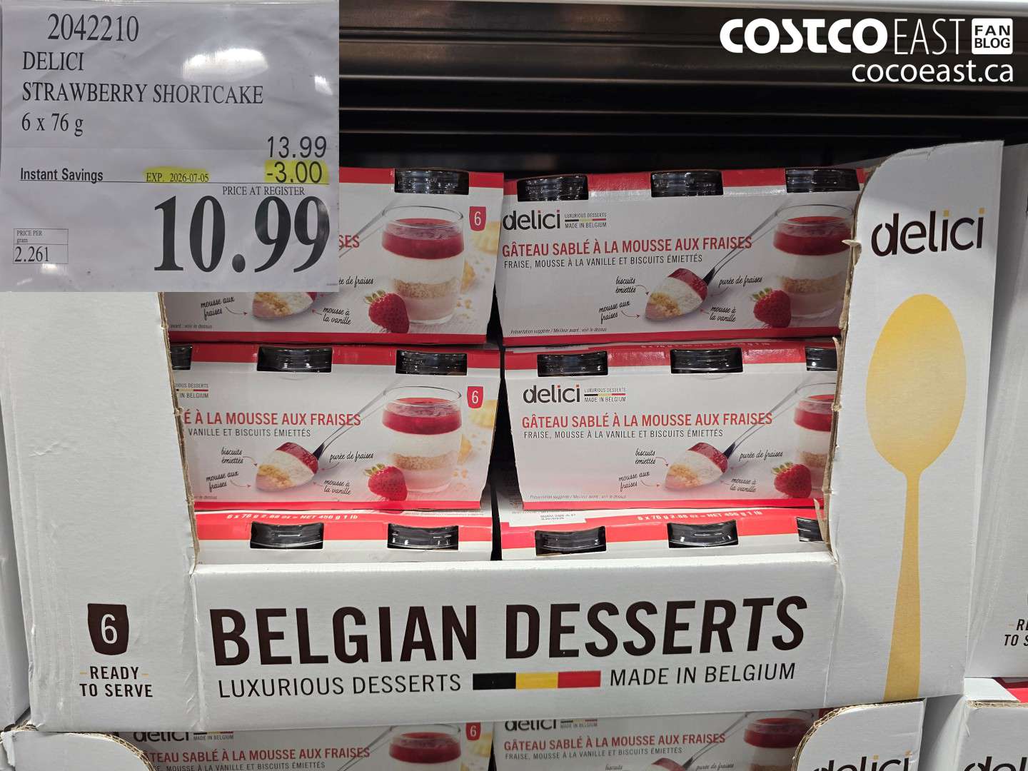 2042210 DELICI STRAWBERRY SHORTCAKE 6 X 76 G ($3.00 INSTANT SAVINGS EXPIRES ON 2026-07-05) $10.99