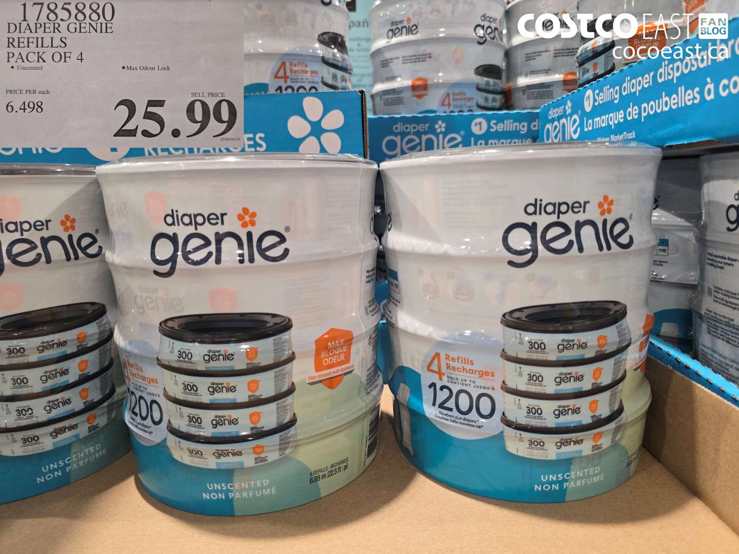 1785880 DIAPER GENIE REFILLS PACK OF 4 $25.99