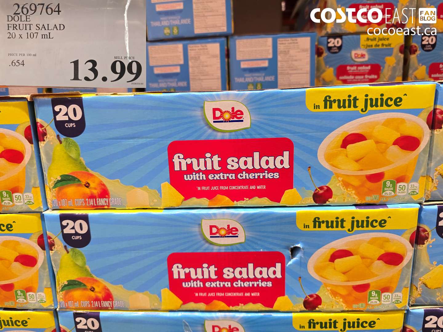 269764 DOLE FRUIT SALAD 20 X 107 ML $13.99