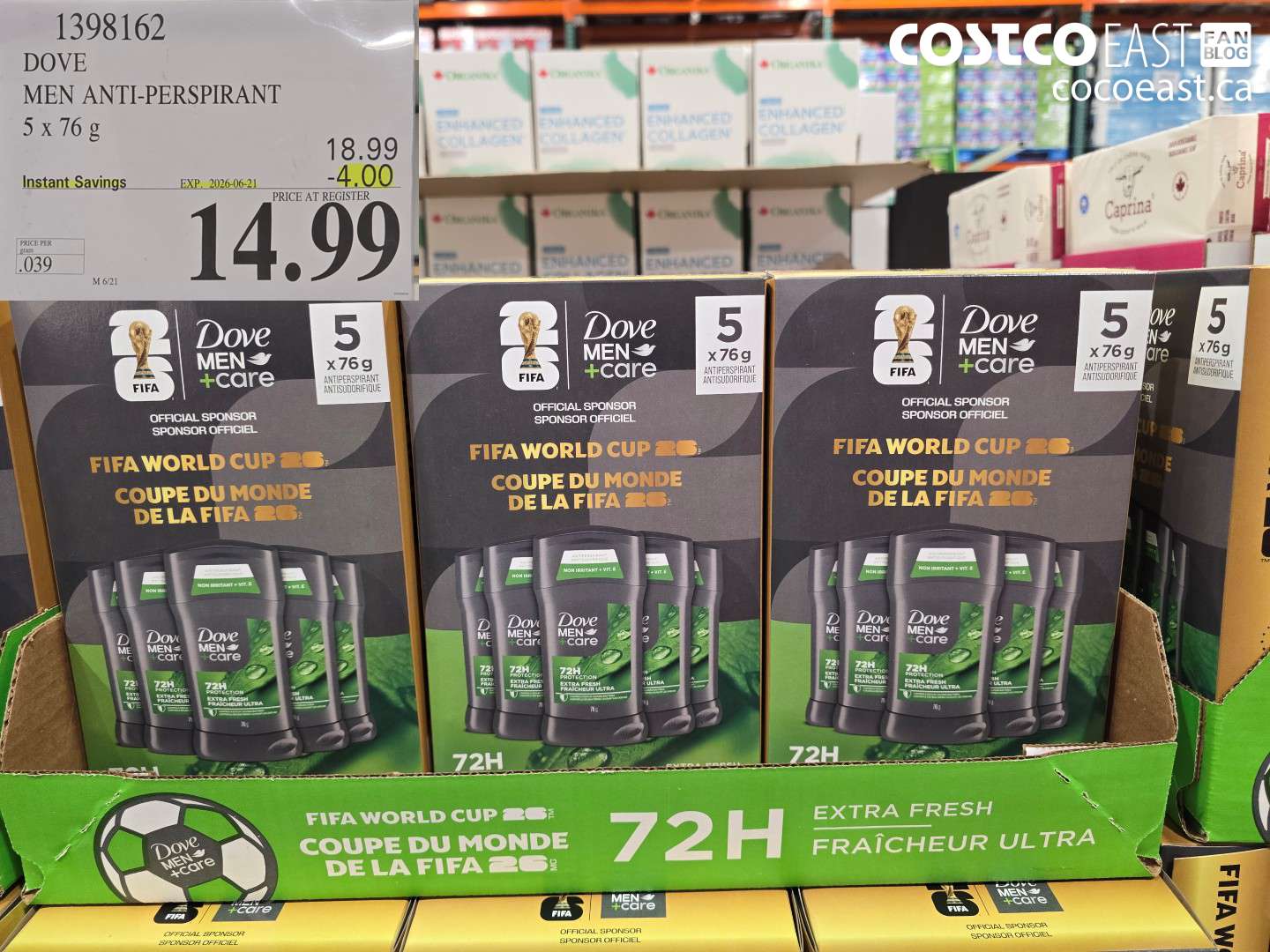 1398162 DOVE MEN ANTI-PERSPIRANT 5 X 76 G ($4.00 INSTANT SAVINGS EXPIRES ON 2026-06-21) $14.99