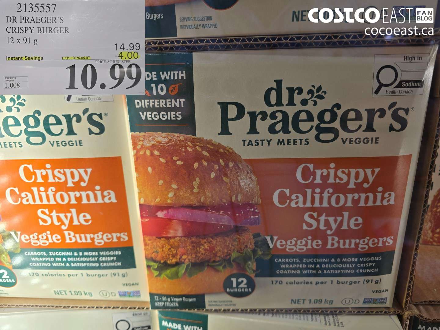 2135557 DR PRAEGER'S CRISPY BURGER 12 X 91 G ($4.00 INSTANT SAVINGS EXPIRES ON 2026-06-07) $10.99