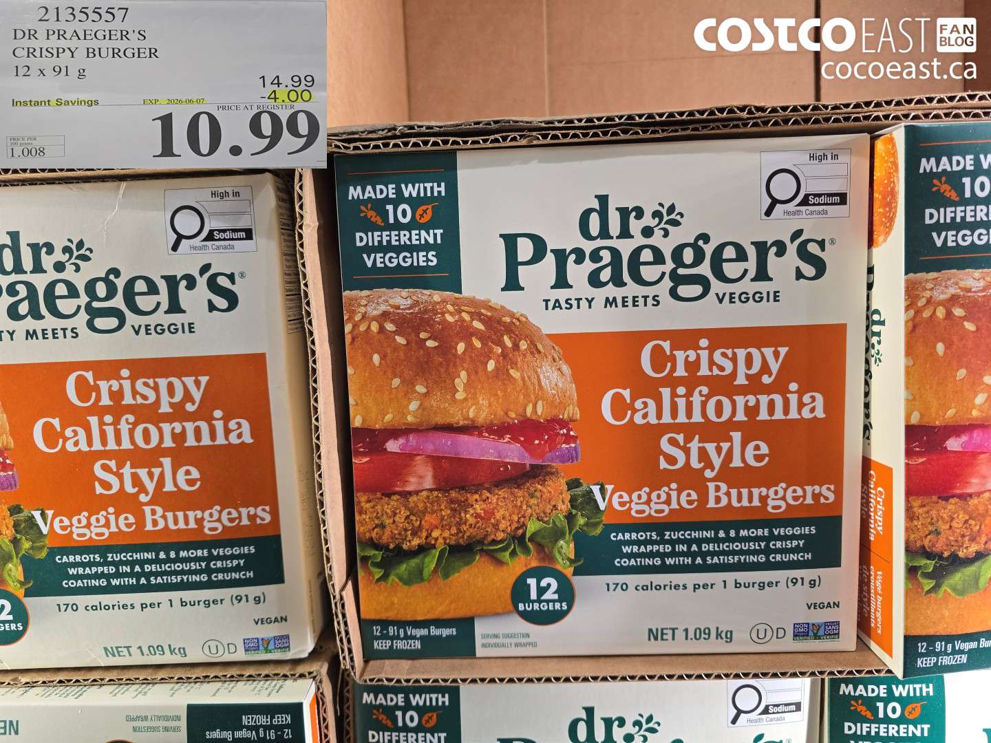 2135557 DR PRAEGER'S CRISPY BURGER 12 X 91 G ($4.00 INSTANT SAVINGS EXPIRES ON 2026-06-07) $10.99