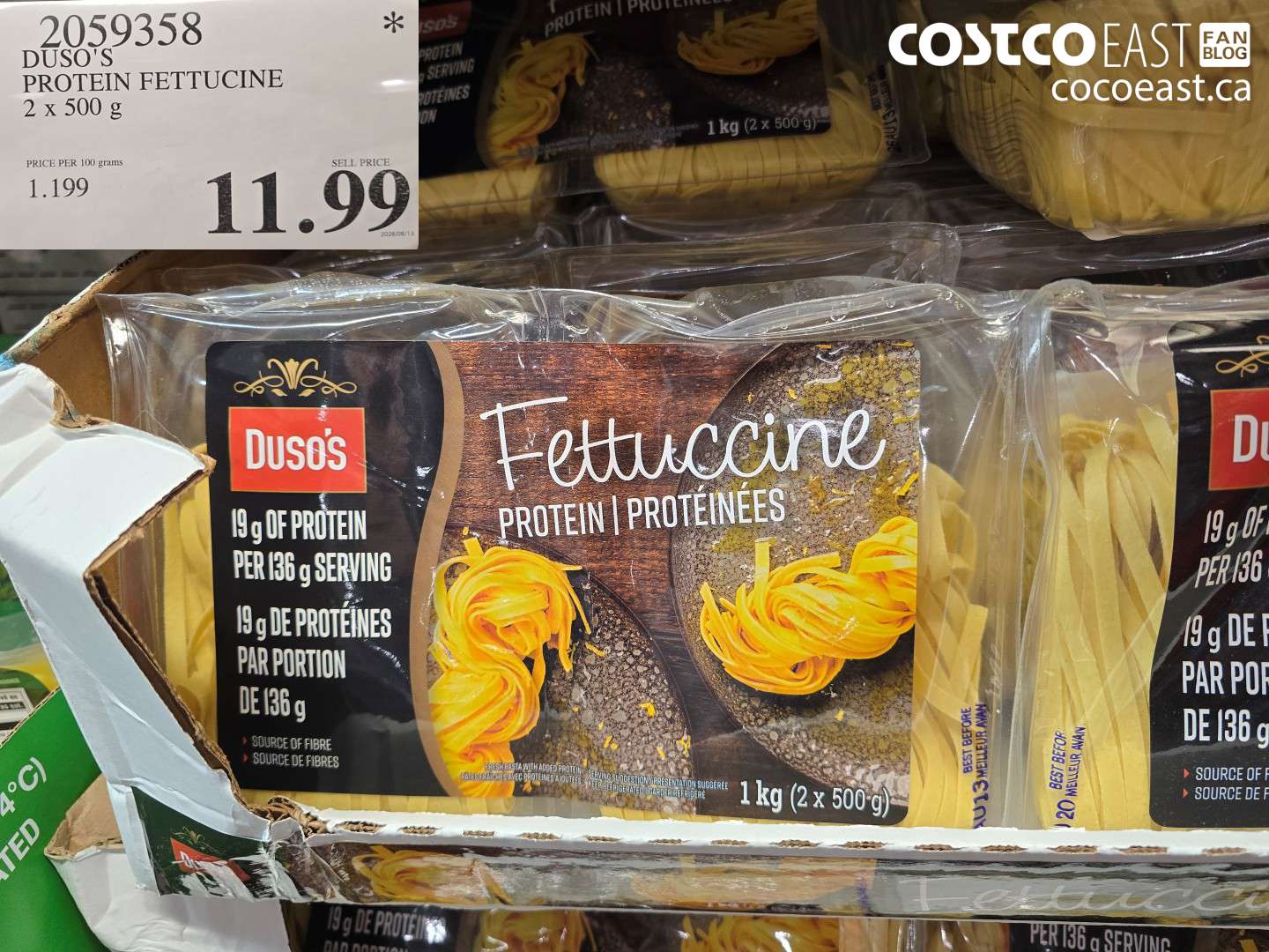 2059358 DUSO'S PROTEIN FETTUCCINE 2 X 500 G $11.99