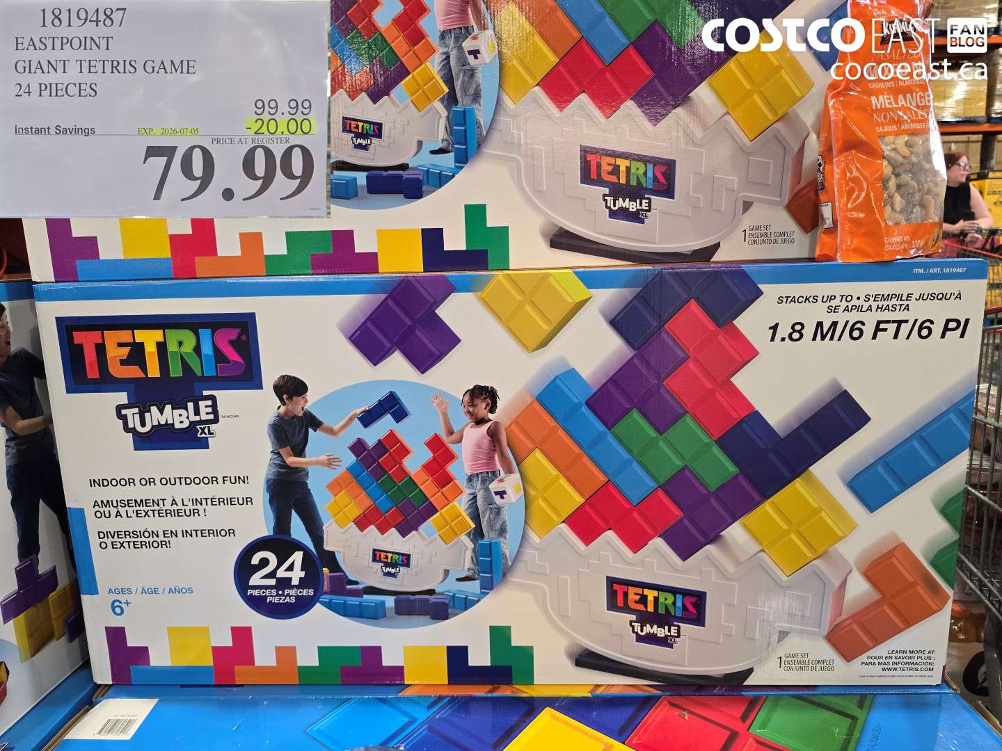 1819487 EASTPOINT GIANT TETRIS GAME 24 PIECES ($20.00 INSTANT SAVINGS EXPIRES ON 2026-07-05) $79.99