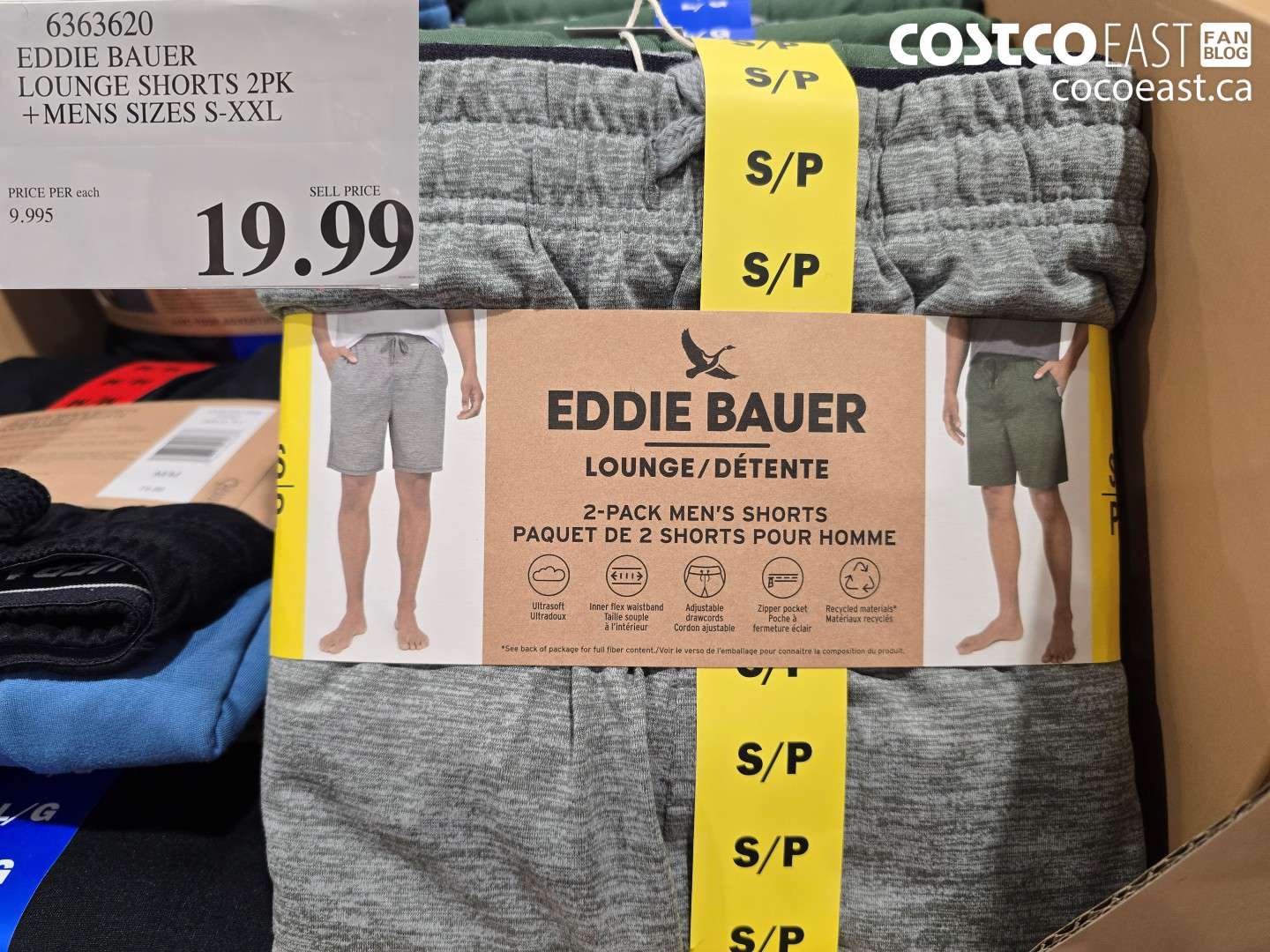6363620 EDDIE BAUER LOUNGE SHORTS 2PK MENS SIZES S-XXL $19.99