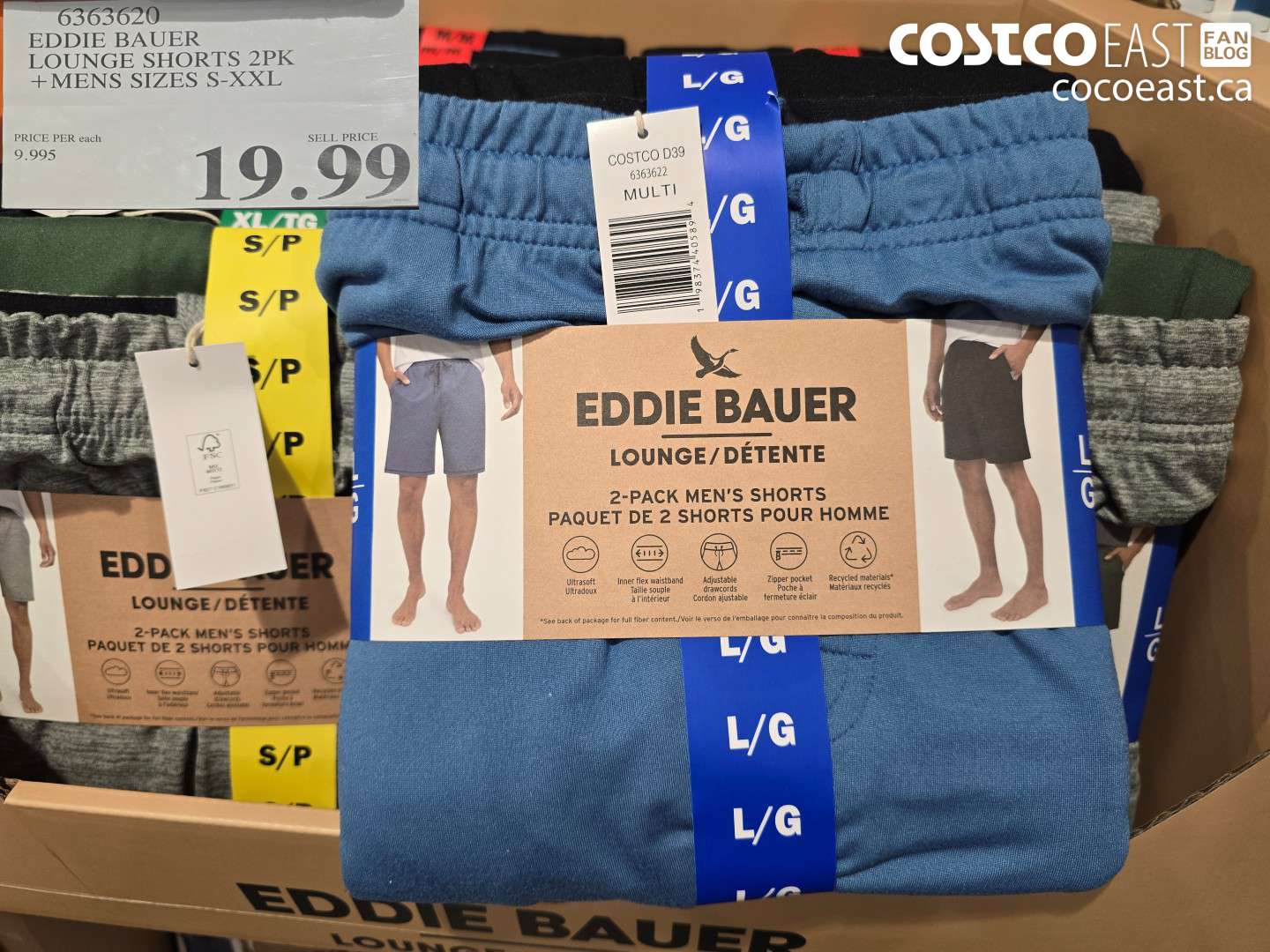 6363620 EDDIE BAUER LOUNGE SHORTS 2PK + MENS SIZES S-XXL $19.99