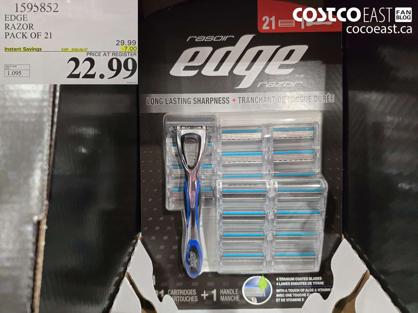 1595852 EDGE RAZOR PACK OF 21 ($7.00 INSTANT SAVINGS EXPIRES ON 2026-06-07) $22.99
