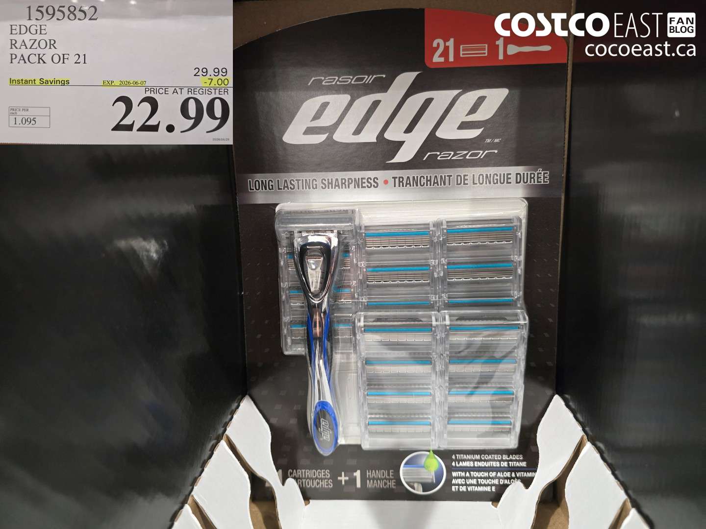 1595852 EDGE RAZOR PACK OF 21 ($7.00 INSTANT SAVINGS EXPIRES ON 2026-06-07) $22.99