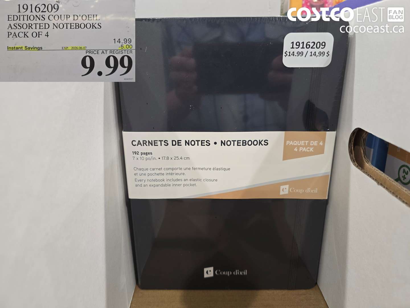 1916209 EDITIONS COUP D'OEIL ASSORTED NOTEBOOKS PACK OF 4 ($5.00 INSTANT SAVINGS EXPIRES ON 2026-06-07) $9.99
