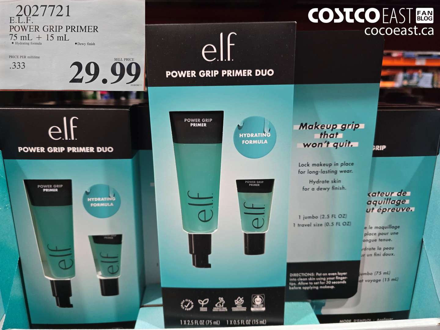 2027721 E.L.F. POWER GRIP PRIMER 75 ML + 15 ML $29.99