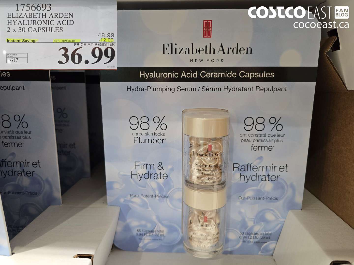 1756693 ELIZABETH ARDEN HYALURONIC ACID 2 X 30 CAPSULES ($12.00 INSTANT SAVINGS EXPIRES ON 2026-07-05) $36.99