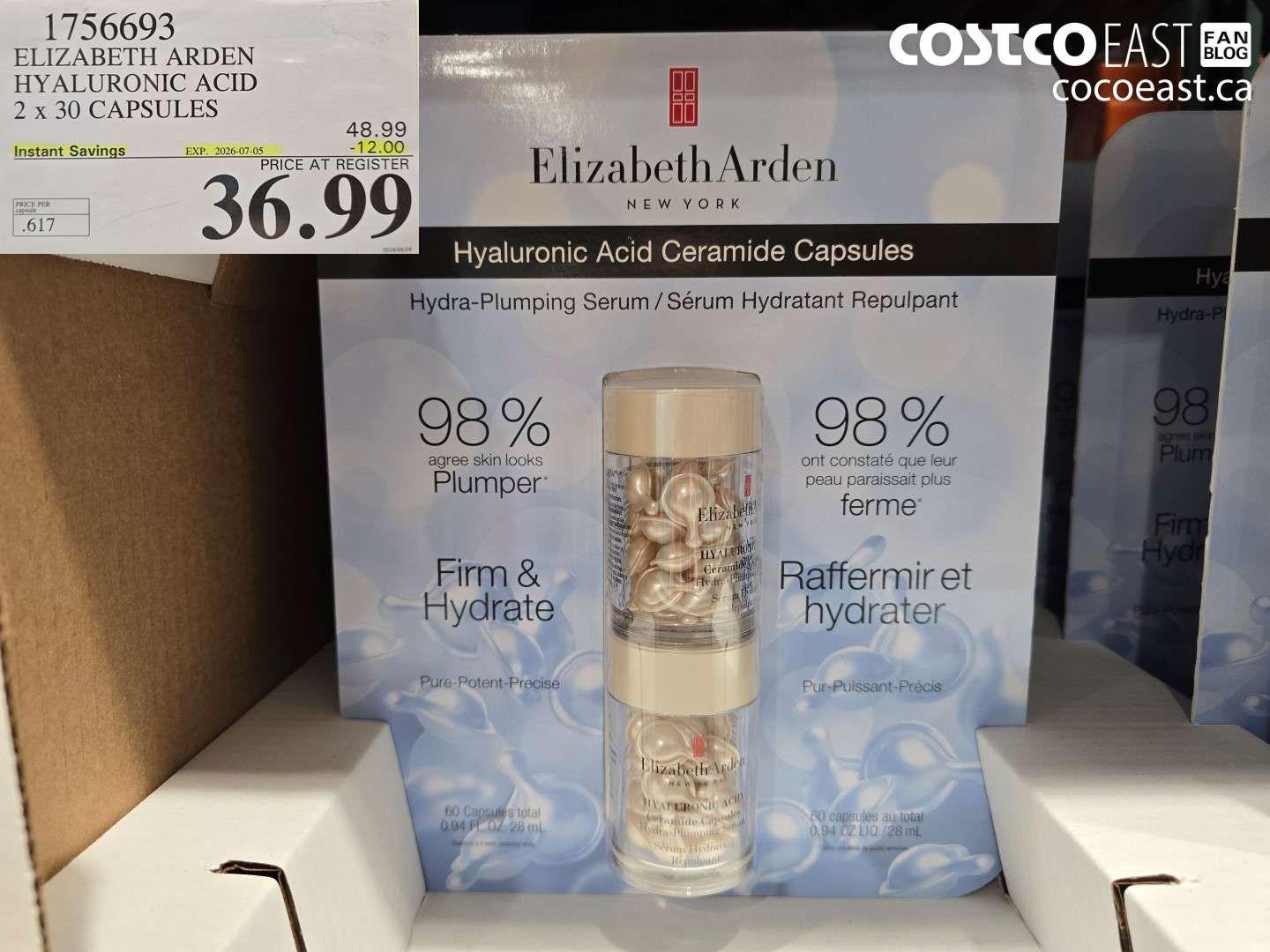 1756693 ELIZABETH ARDEN HYALURONIC ACID 2 X 30 CAPSULES ($12.00 INSTANT SAVINGS EXPIRES ON 2026-07-05) $36.99