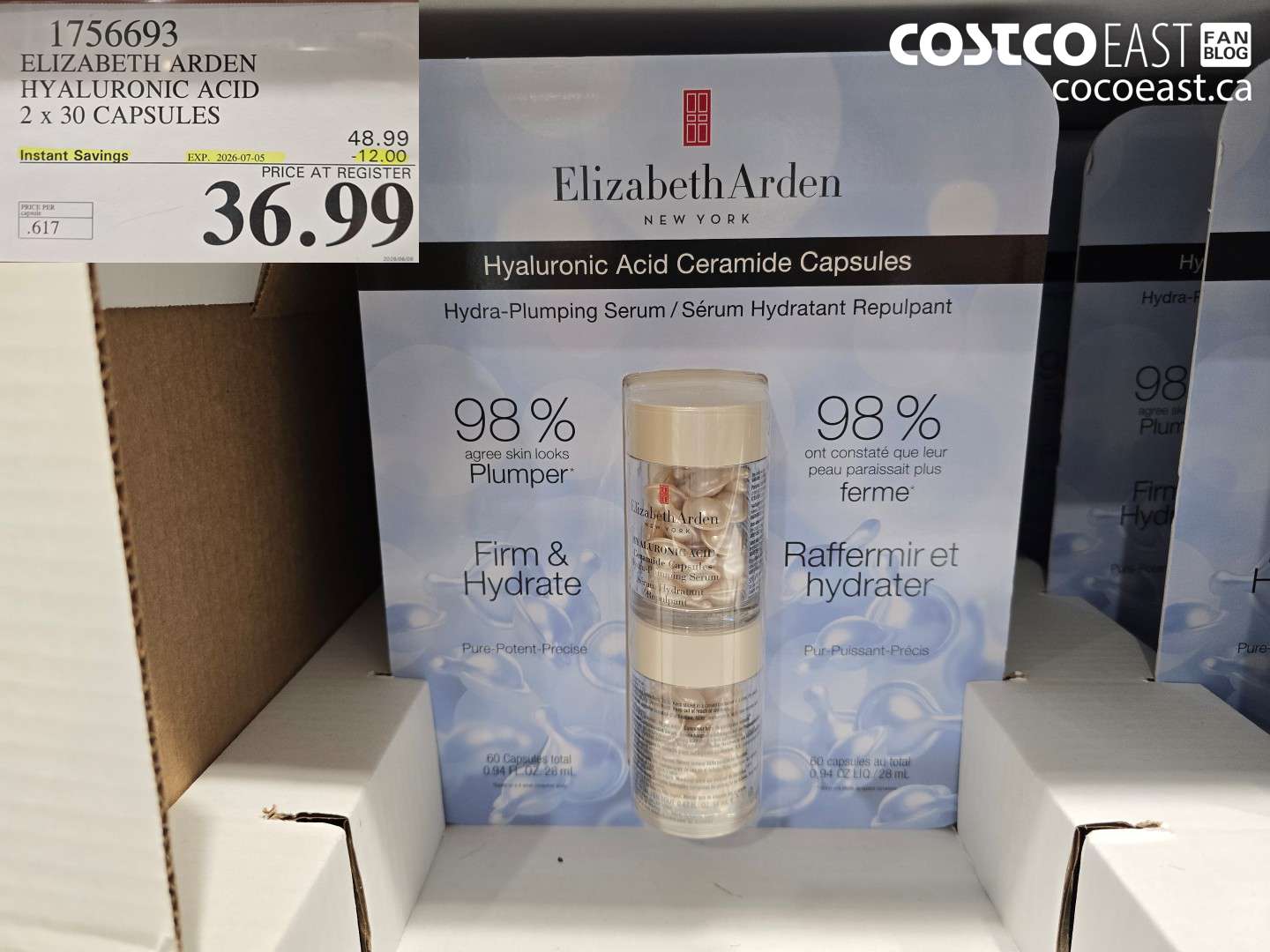 1756693 ELIZABETH ARDEN HYALURONIC ACID 2 X 30 CAPSULES ($12.00 INSTANT SAVINGS EXPIRES ON 2026-07-05) $36.99