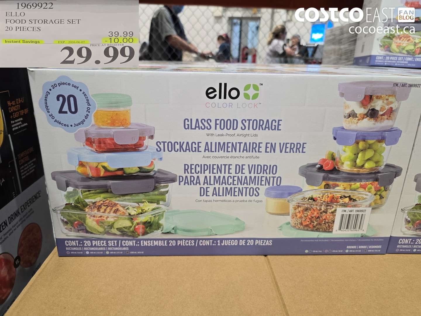 1969922 ELLO FOOD STORAGE SET 20 PIECES ($10.00 INSTANT SAVINGS EXPIRES ON 2026-06-07) $29.99