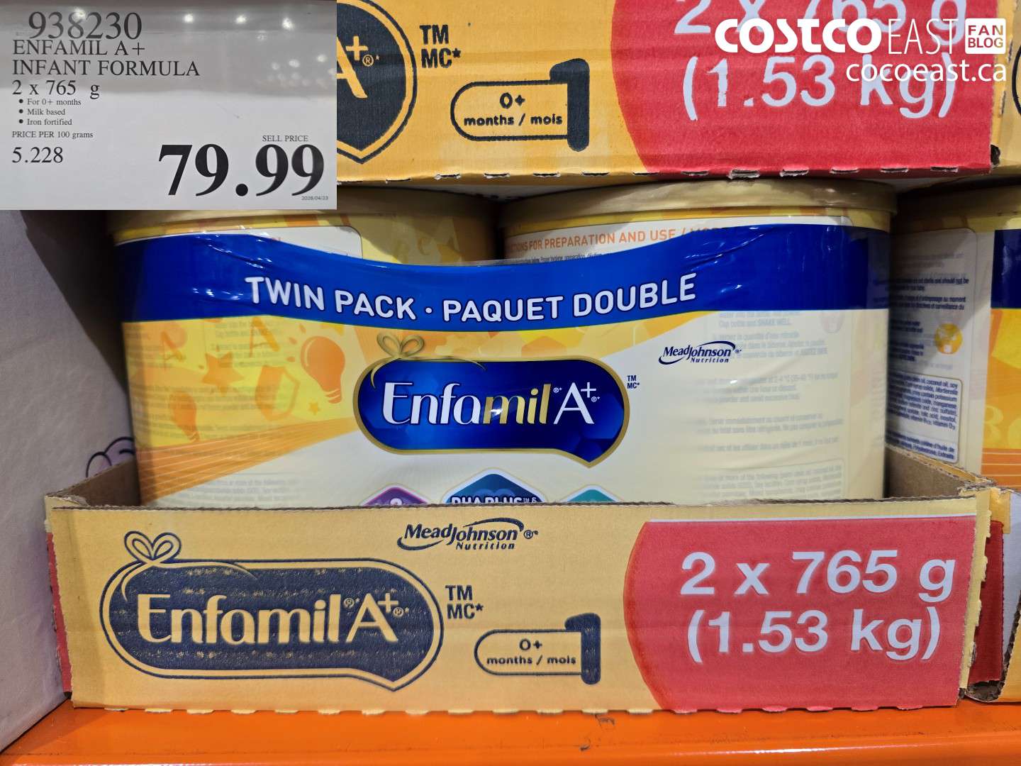 938230 ENFAMIL A+ INFANT FORMULA 2 X 765 G $79.99