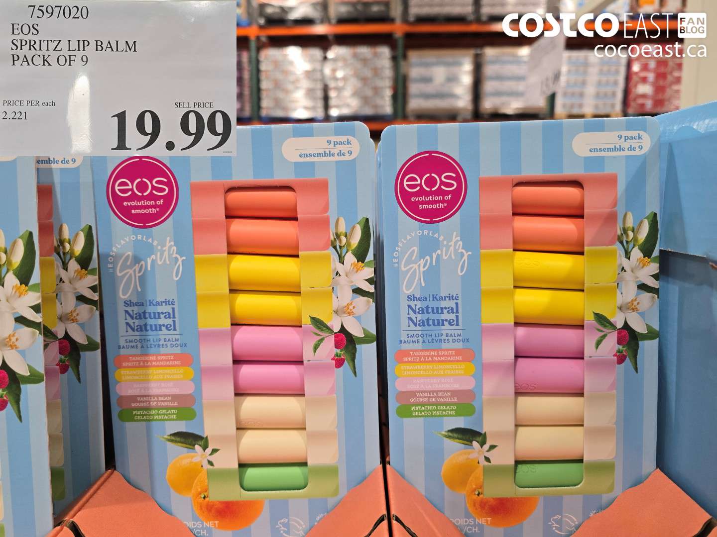 7597020 EOS SPRITZ LIP BALM PACK OF 9 $19.99