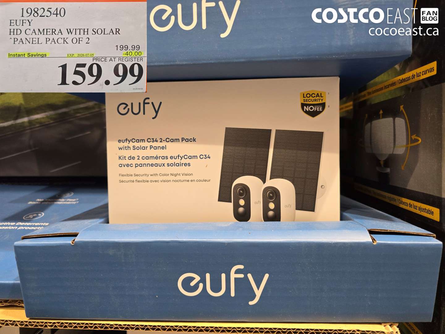 1982540 EUFY HD CAMERA WITH SOLAR PANEL PACK OF 2 ($40.00 INSTANT SAVINGS EXPIRES ON 2026-07-05) $159.99