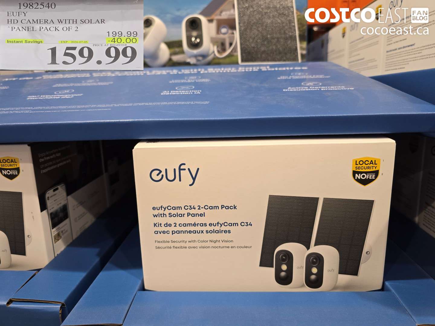 1982540 EUFY HD CAMERA WITH SOLAR PANEL PACK OF 2 ($40.00 INSTANT SAVINGS EXPIRES ON 2026-07-05) $159.99