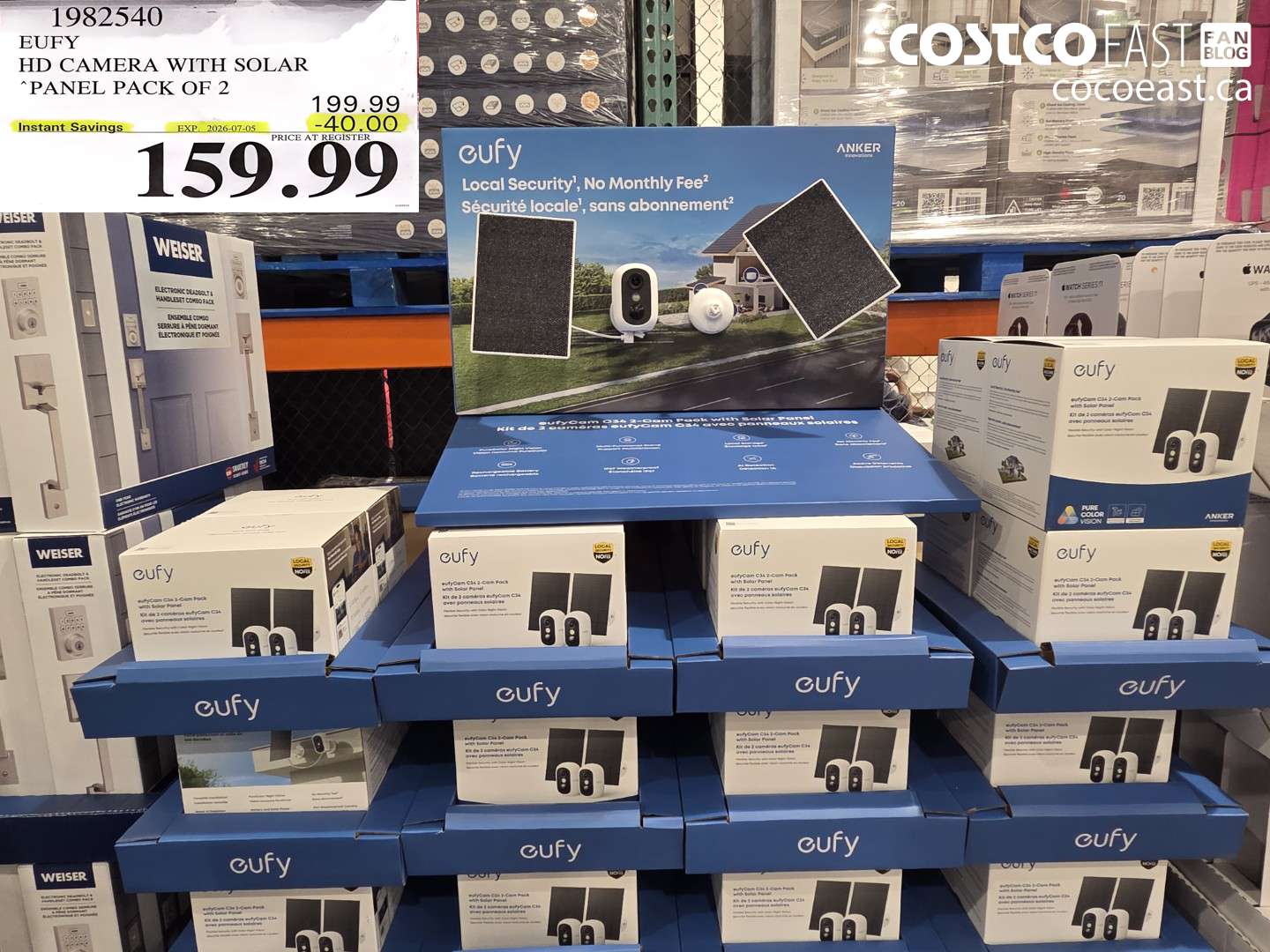 1982540 EUFY HD CAMERA WITH SOLAR PANEL PACK OF 2 ($40.00 INSTANT SAVINGS EXPIRES ON 2026-07-05) $159.99