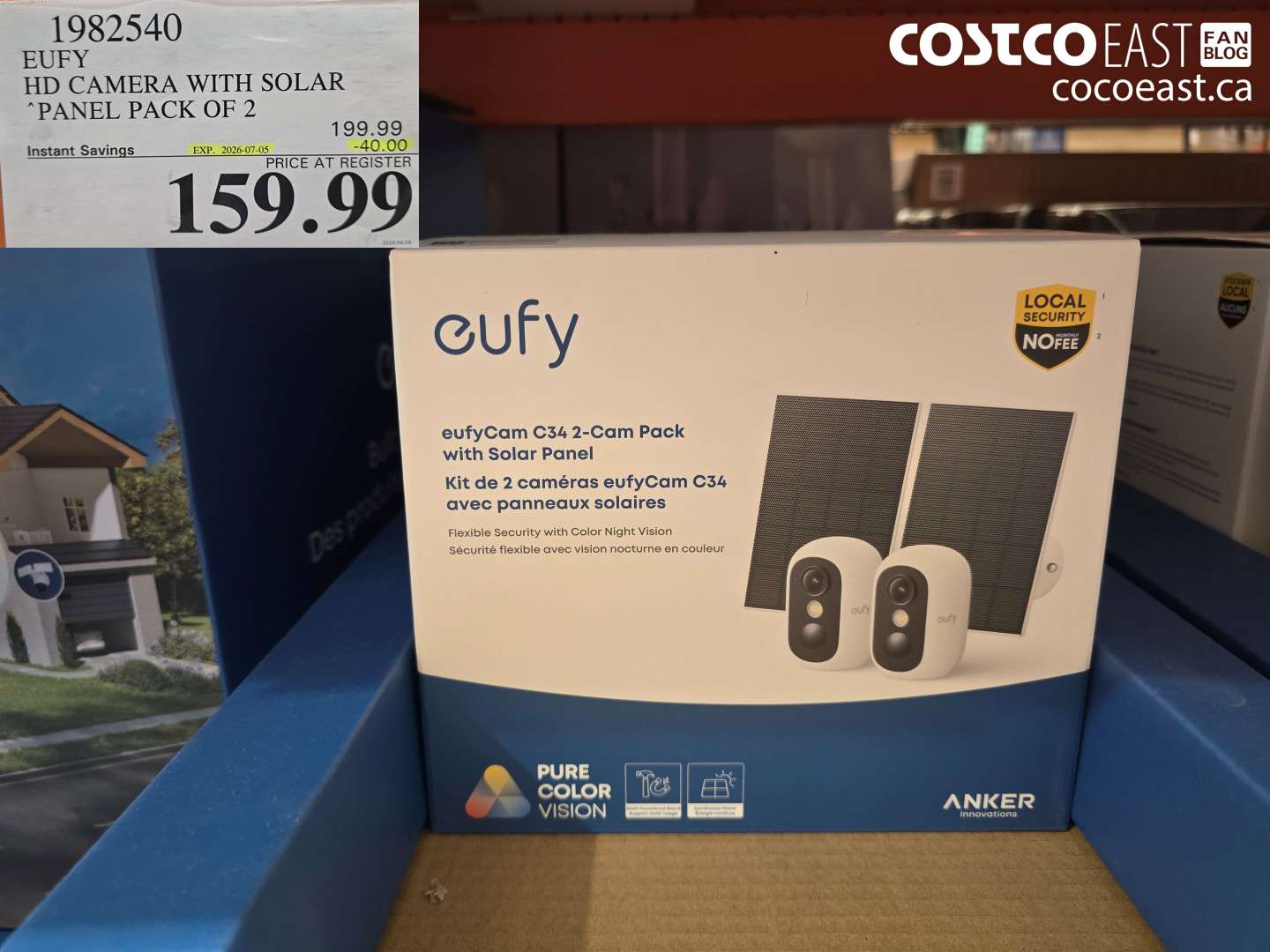 1982540 EUFY HD CAMERA WITH SOLAR PANEL PACK OF 2 ($40.00 INSTANT SAVINGS EXPIRES ON 2026-07-05) $159.99