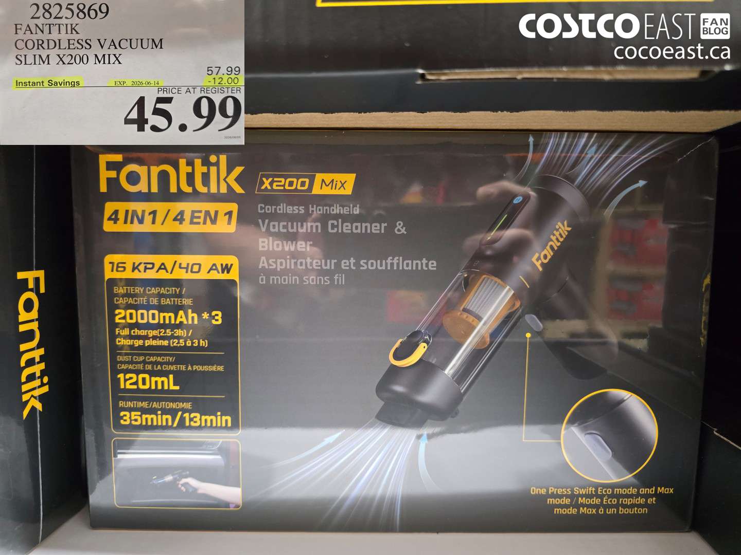 2825869 FANTTIK CORDLESS VACUUM SLIM X200 MIX ($12.00 INSTANT SAVINGS EXPIRES ON 2026-06-14) $45.99