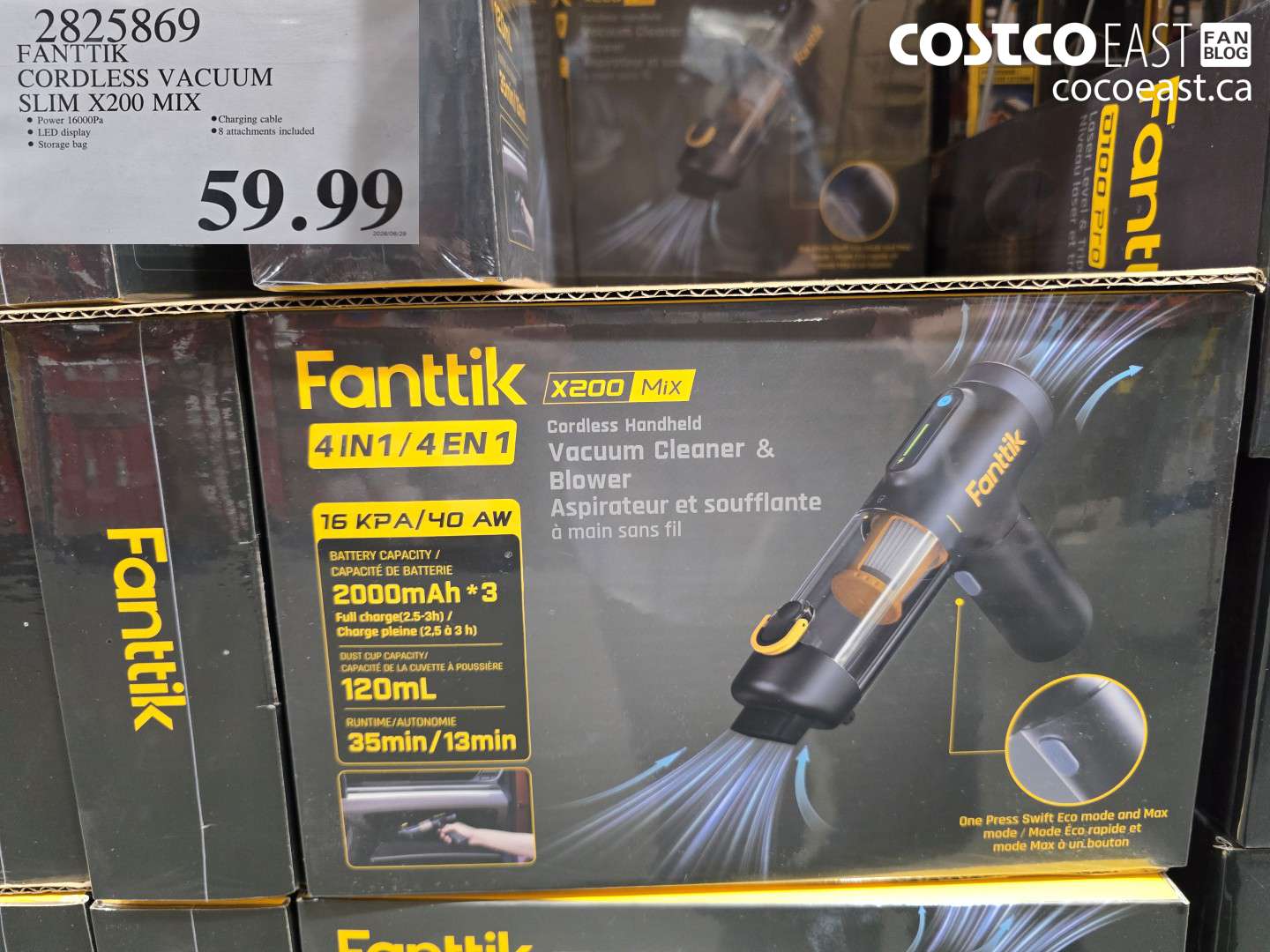 2825869 FANTTIK CORDLESS VACUUM SLIM X200 MIX $59.99